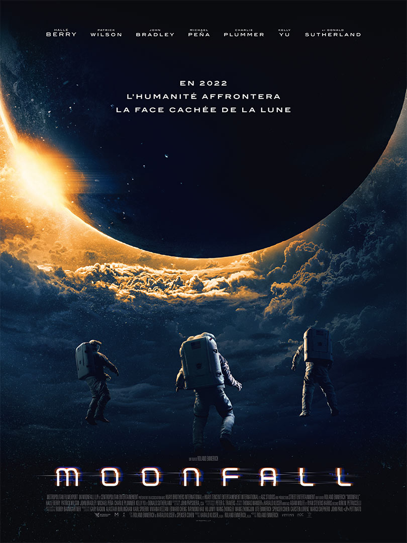 Moonfall, affiche de cinéma, film distribué par Metropolitan Filmexport - Ici affiche créée pour le marché américain et retouchée par l'agence Les Aliens