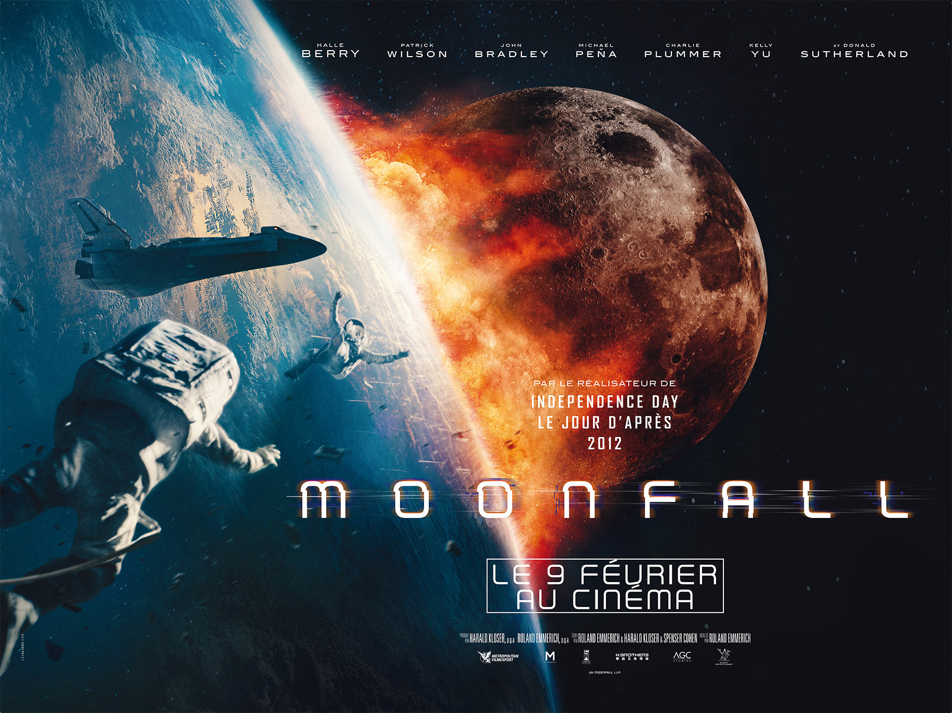 Moonfall, affiche de cinéma, film distribué par Metropolitan Filmexport - Affiche française créée par l'agence Les Aliens - Format préventif 4X3