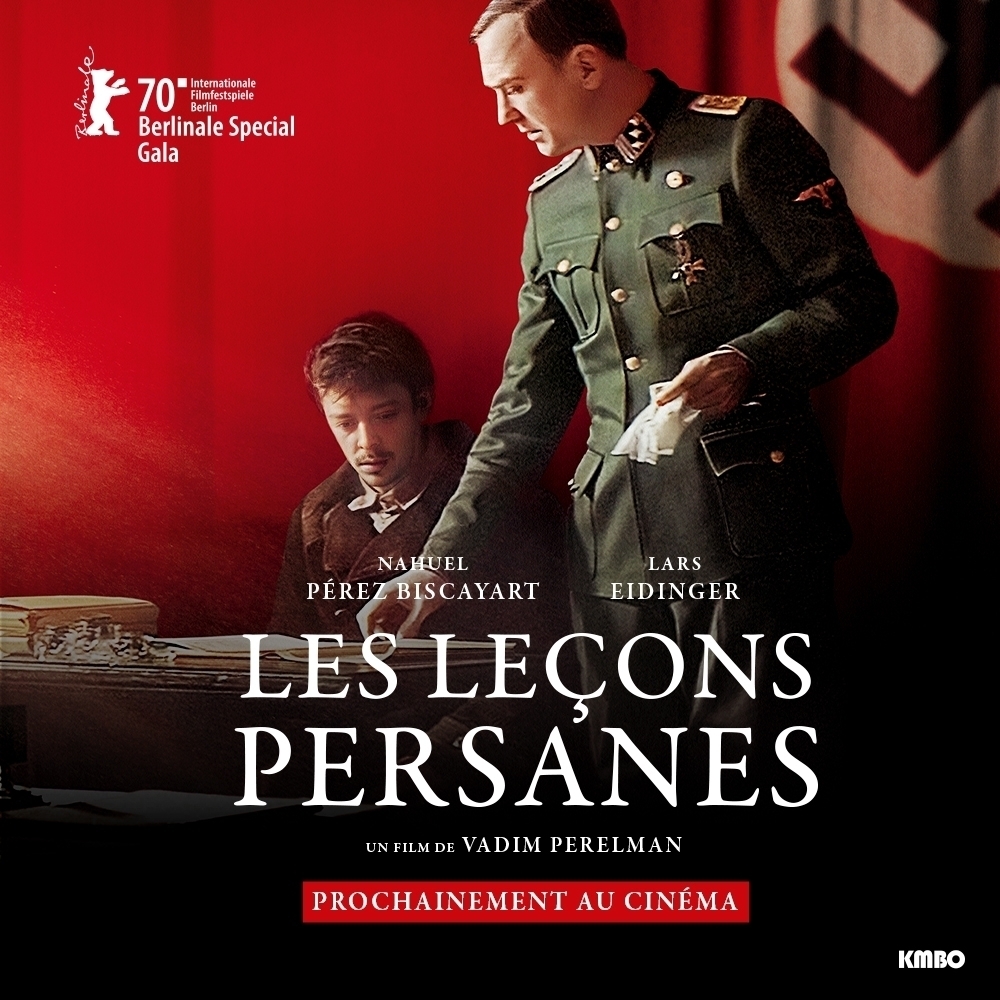 Les Leçons Persanes, affiche de cinéma, film distribué par KMBO - Affiche française créée par l'agence Les Aliens - format Instagram