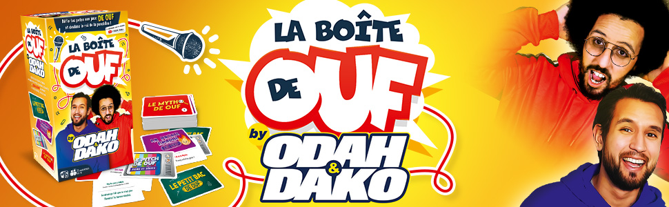 La Boîte de Ouf by Odah & Dako, jeu de société de la marque Dujardin. Création graphique design pack et illustrations Agence Les Aliens - bannière web