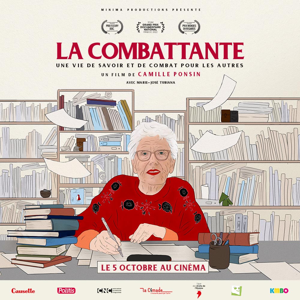 Affiche cinéma du film La Combattante - distribution KMBO - création affiche par l'Agence Les Aliens - Déclinaison carrée