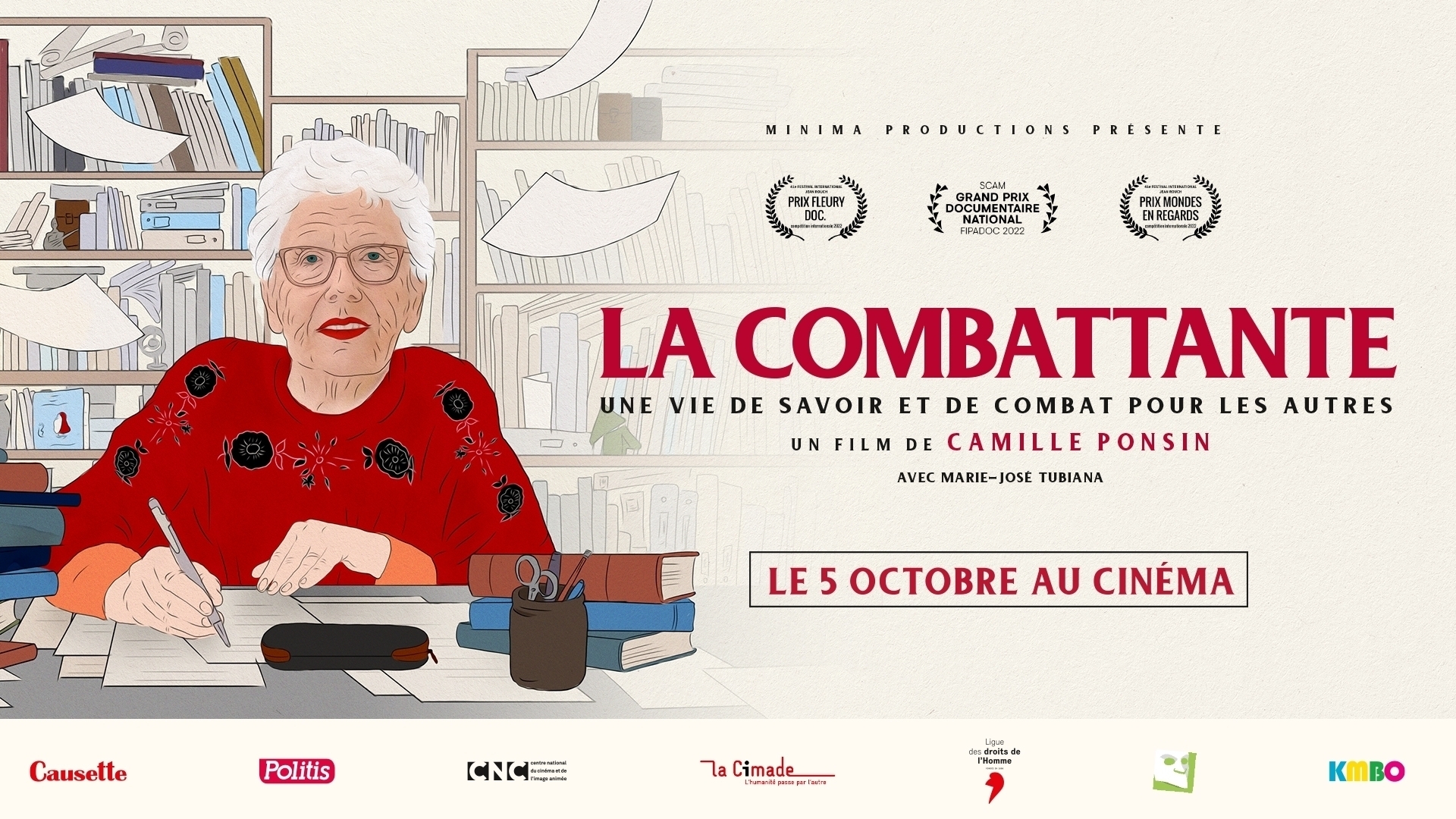 Affiche cinéma du film La Combattante - distribution KMBO - création affiche par l'Agence Les Aliens - Déclinaison paysage