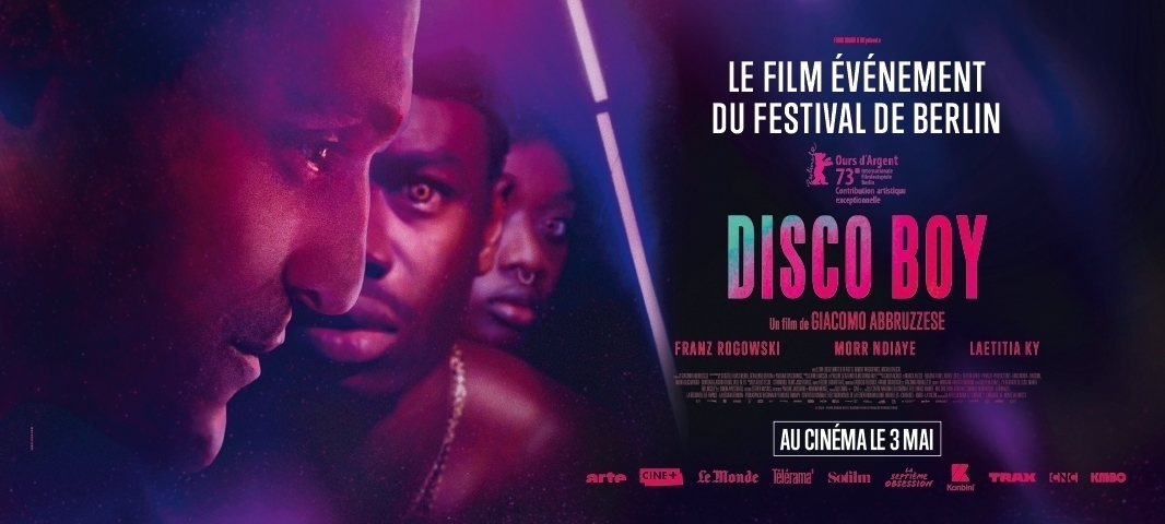 Affiche cinéma Disco Boy - distribution KMBO - Création agence Les Aliens - Déclinaison préventique Odéon-St-Michel