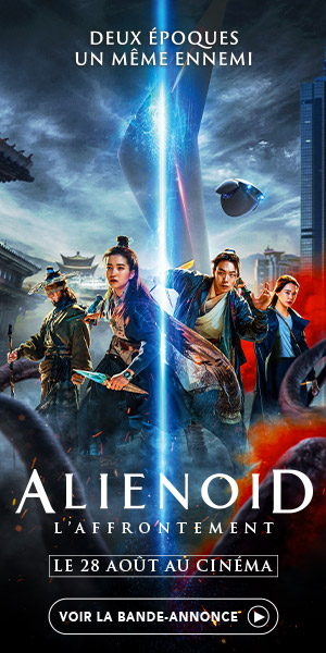 Version pavé vertical pour le web avec bouton d'appel à l'action de l'affiche Officielle française du film Alienoid 2 - l'Affrontement. Film de science-fiction coréen réalisé par Choi Dong-Hoon. Affiche créée par L'agence Les Aliens. L'agence a également décliné tous les visuels print et web de la campagne de communication. Distribution pour la France : Condor en août 2024.