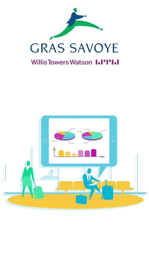 Gras Savoye courtier en assurance : création en motion design pour la promotion B2B de la solution courtage en ligne par l