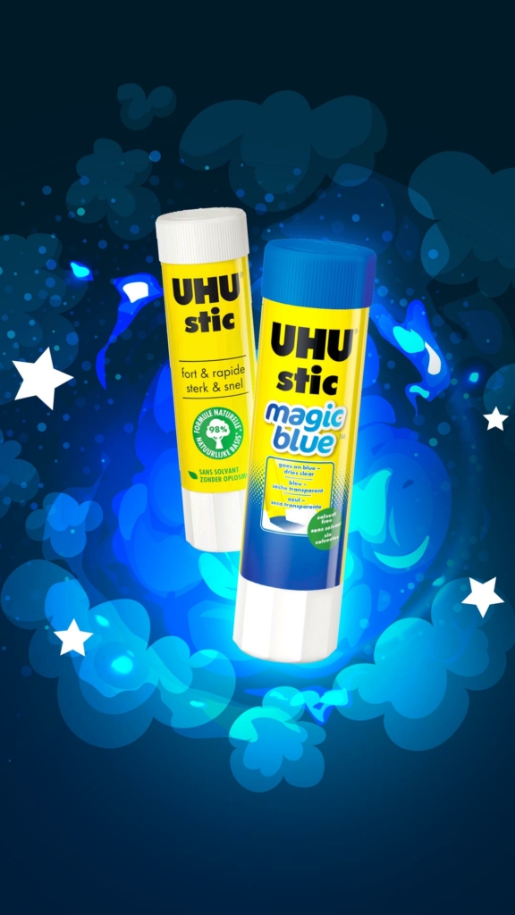 UHU stic magic blue : Key visual 2024 créé par l