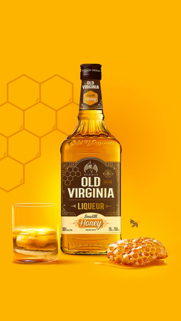 Old virginia, Whisky du Kentucky aux Etats-Unis. Pour le lancement de la référence "honey" l