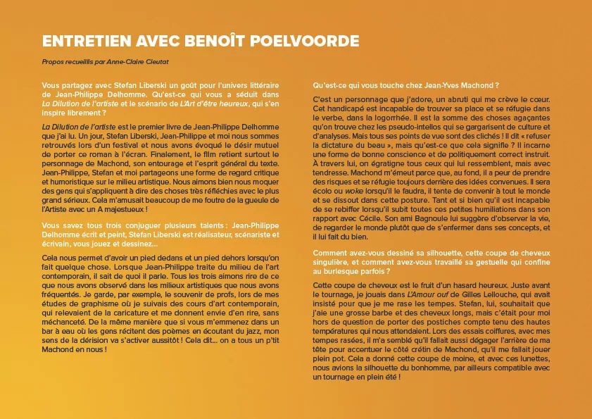 Dossier de presse pour la sortie du film "L