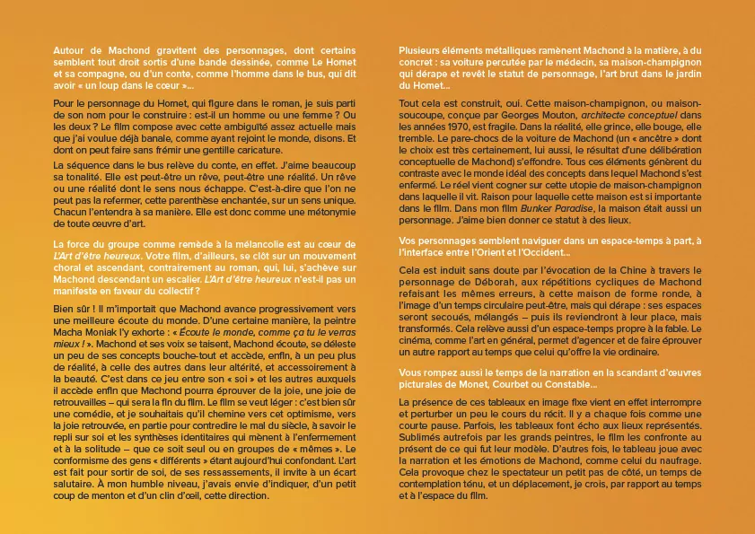 Dossier de presse pour la sortie du film "L