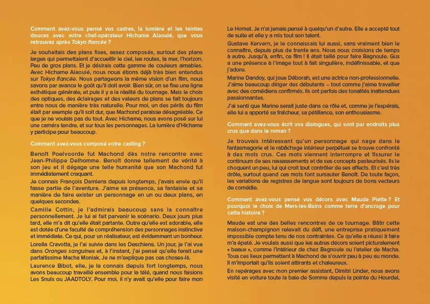 Dossier de presse pour la sortie du film "L