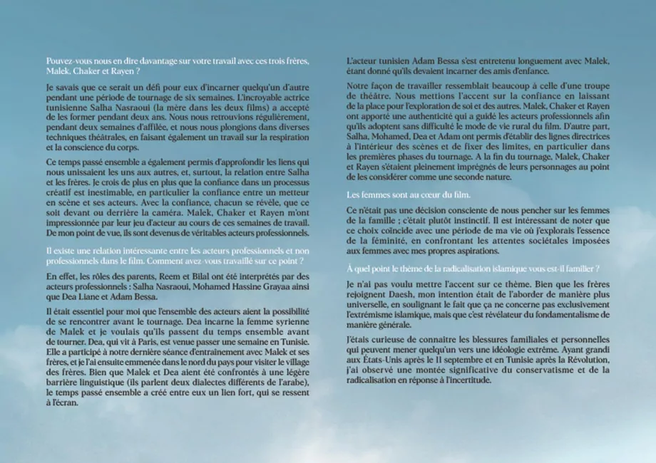 Dossier de presse pour la présentation du film LA SOURCE : page 6. L