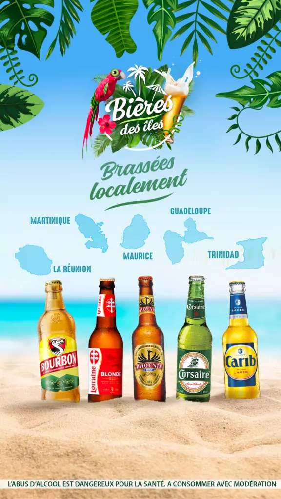 bières des îles bourbon-lorraine-phoenix-corsair-carib