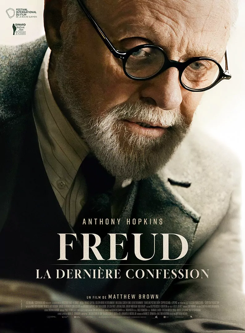 Affiche cinéma officielle française du film "Freud la dernière confession" : création agence LES ALIENS pour Condor Distribution. Format 120X160.