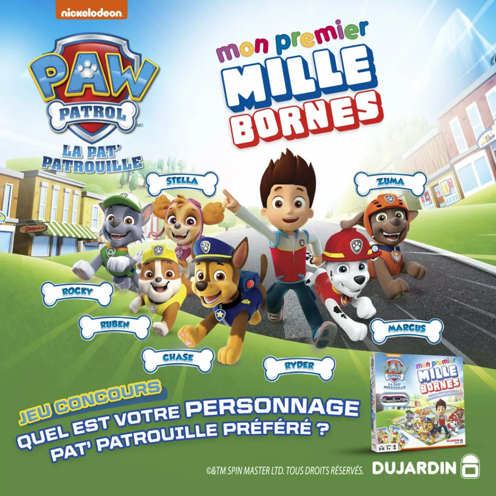 QUIZ MILLE BORNES PAT PATROUILLE JEUX DUJARDIN