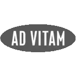 Logo du distributeur Ad Vitam Distribution en noir et blanc.