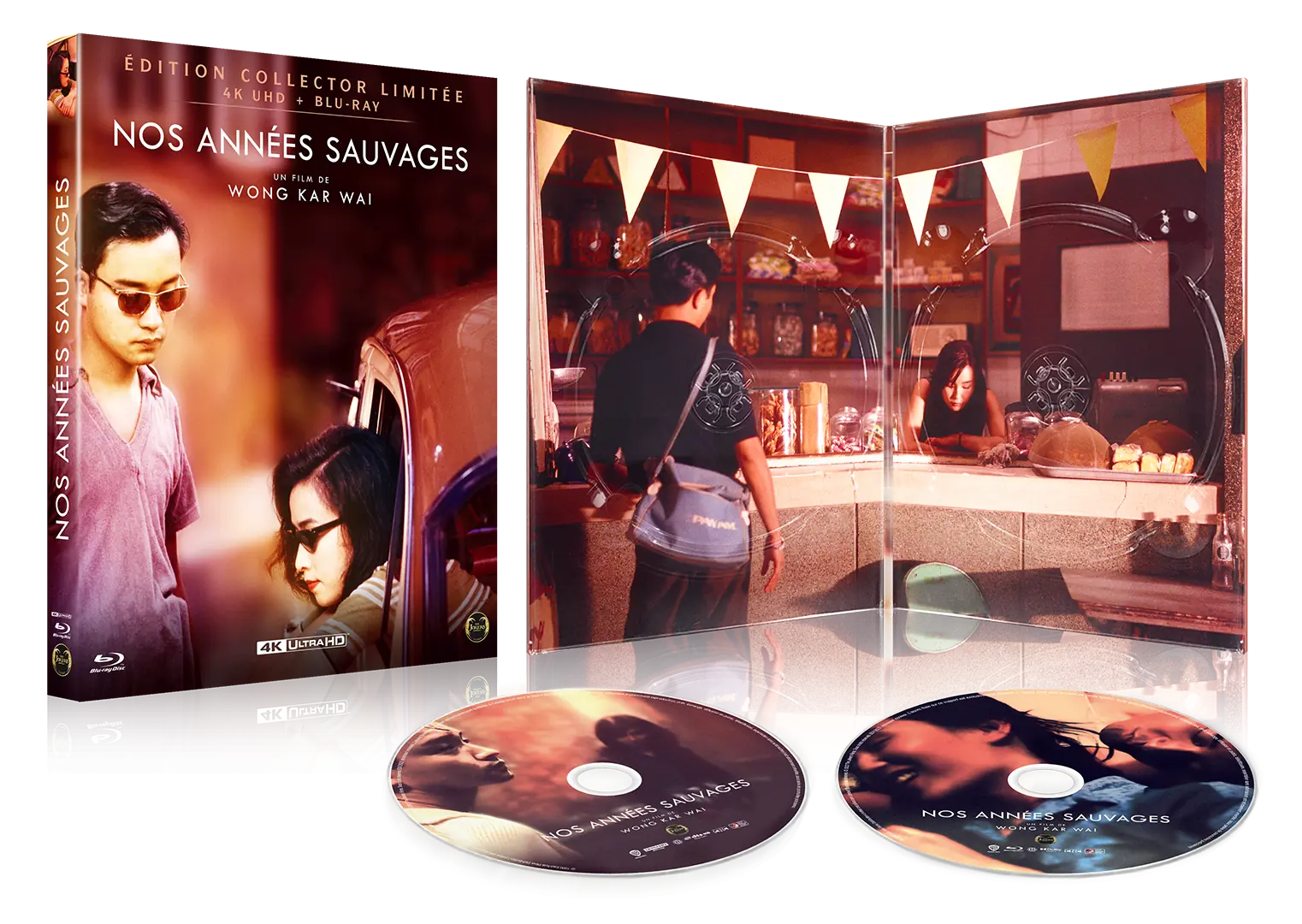 Édition vidéo du film Nos Années Sauvages du réalisateur hongkongais Wong Kar Way. Design pack : Agence Les Aliens. Distributeur : The Jokers Films. Scénographie 3D pack ouvert.
