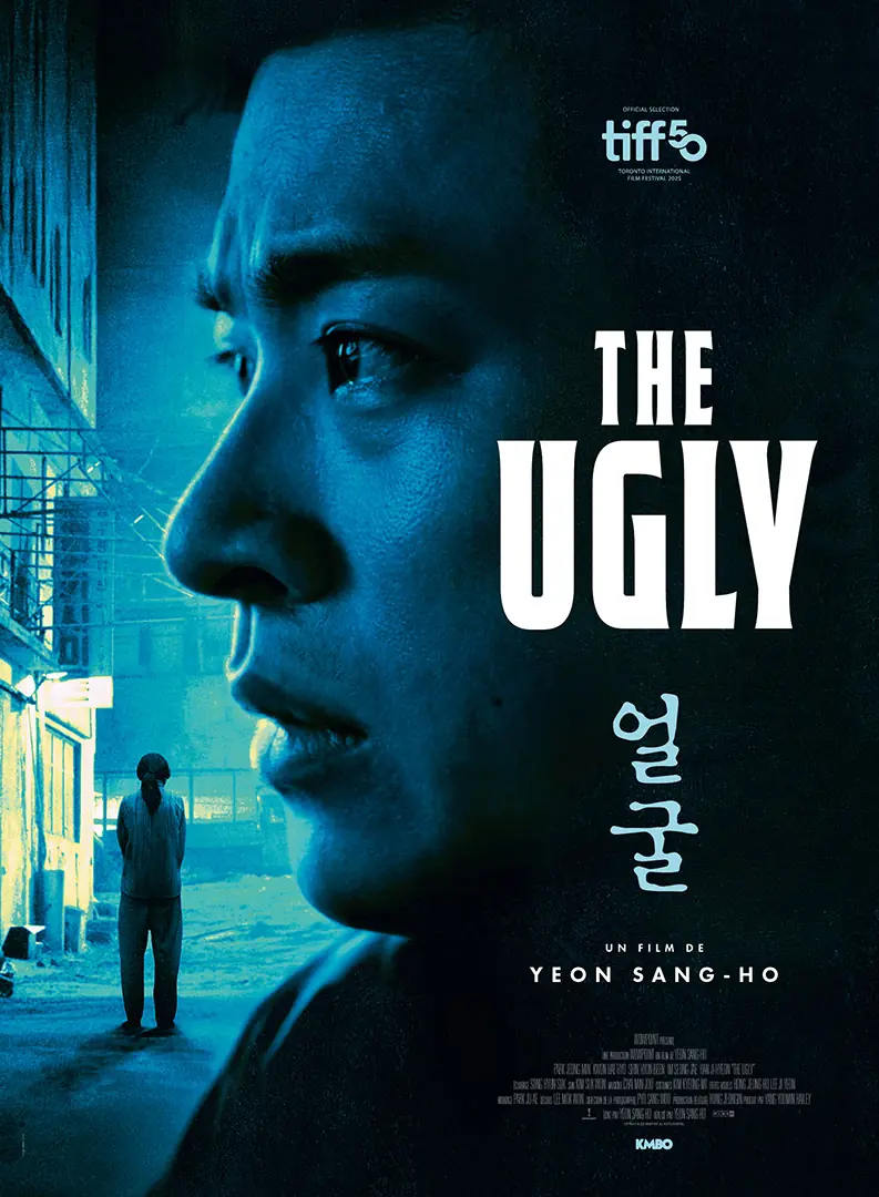 Affiche officielle française pour la sortie en France du film coréen THE UGLY. Une affiche créée par l'Agence LES ALIENS pour le distributeur français du film, KMBO. Le film sort en salle en février 2026. Un film du réalisateur Sang-Ho Yeon.